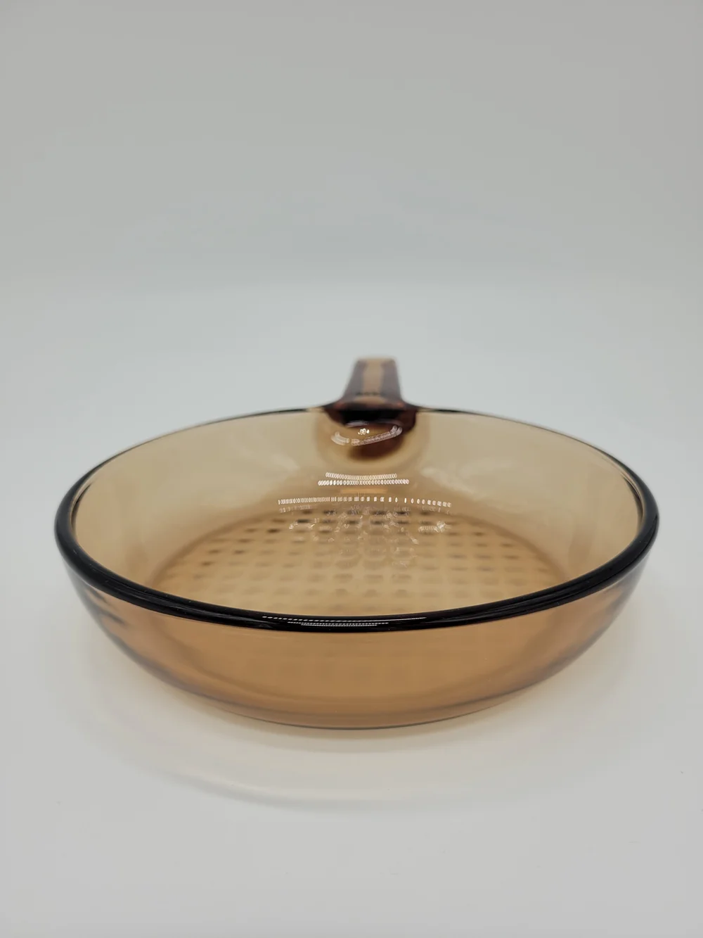 Corning Vision Amber Glass Skillet Pan Handle Vintage USA Made 7